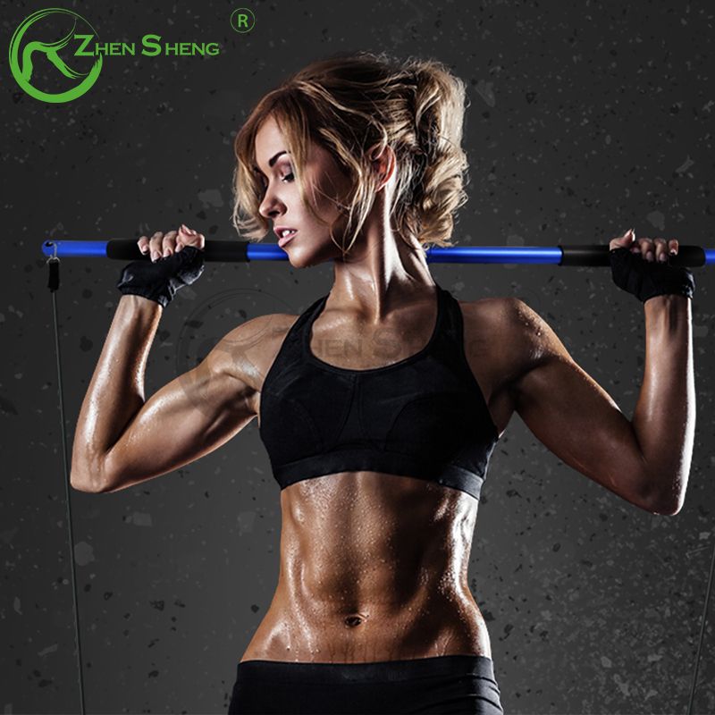 pilates stick bar with resistance bands