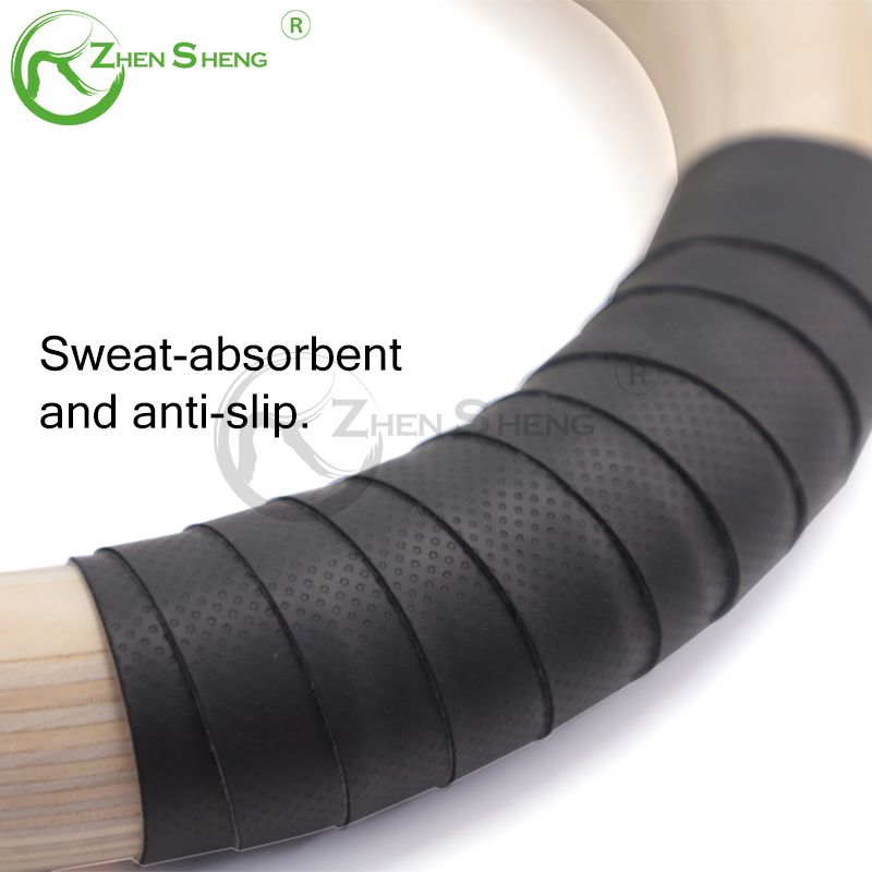 Wood Gymnastic Ring with Adjustable Strap