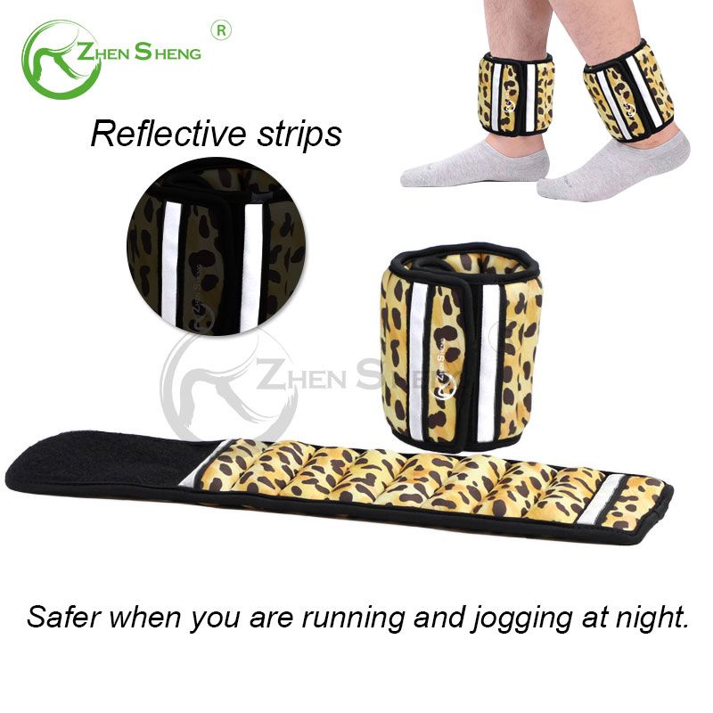 New Design Leopard Print Comfortable Ankle Wrist Weight with Reflective Strips