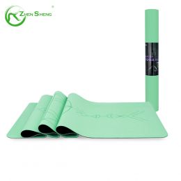 Thick cheap NBR black yoga mat with mesh bag  Gallery